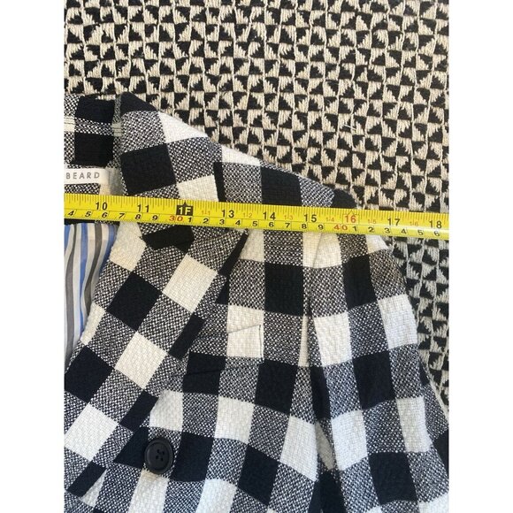 Veronica Beard Miller Black White Gingham Double Breasted Linen Tweed Dickey 2 - Picture 10 of 13
